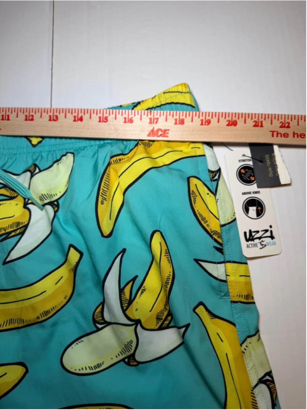 Men's Uzzi Swim Trunks XL Blue Yellow Banana Print